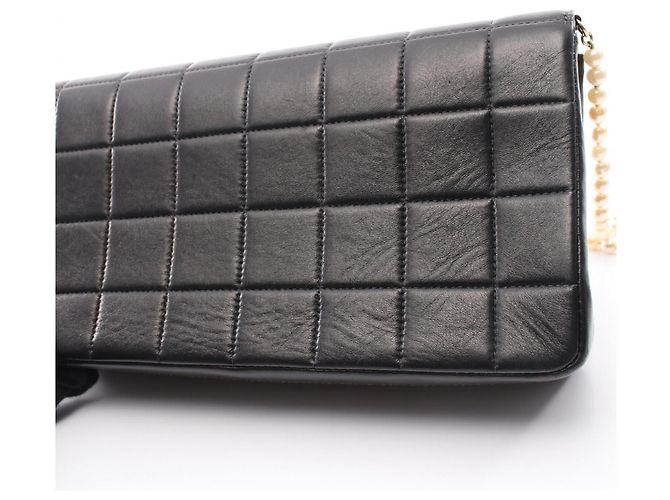 Borsa a tracolla Chanel Chocolate Bar con catena di perle Nero - vista 9