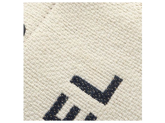 Borsa Tote Chanel Deauville Bianco Blu navy - vista 9