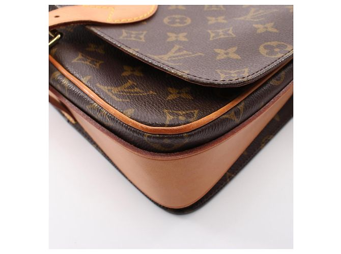 Borsa a Spalla Louis Vuitton Cartouchiere GM Marrone Monogramma - vista 9