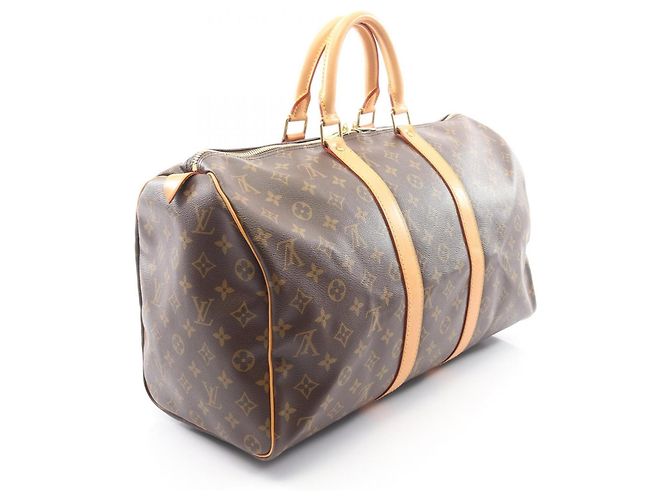 Borsa Boston Louis Vuitton Keepall 45 Monogram Marrone Monogramma - vista 2
