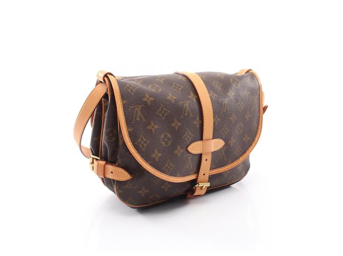 Borsa a Spalla Louis Vuitton Saumur 30 Marrone Monogramma - vista 2