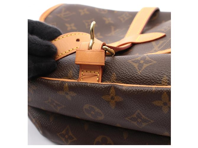 Borsa a Spalla Louis Vuitton Saumur 30 Marrone Monogramma - vista 7