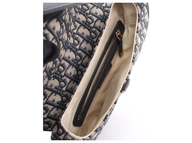 Christian Dior Dior Saddle Bag Beige Blu navy - vista 3