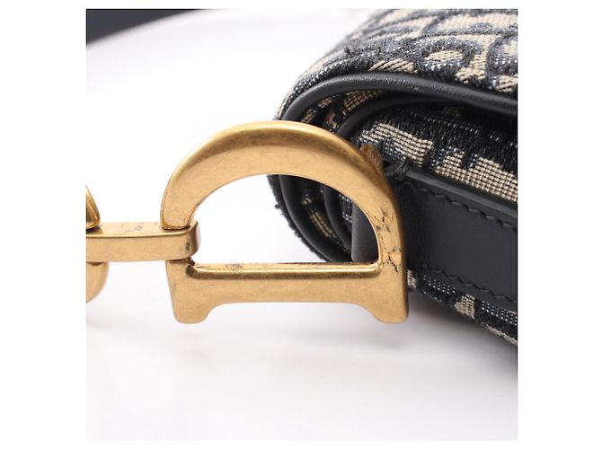 Christian Dior Dior Saddle Bag Beige Blu navy - vista 7