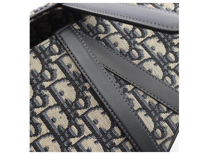 Borsa Saddle Christian Dior Beige Blu navy - vista 5