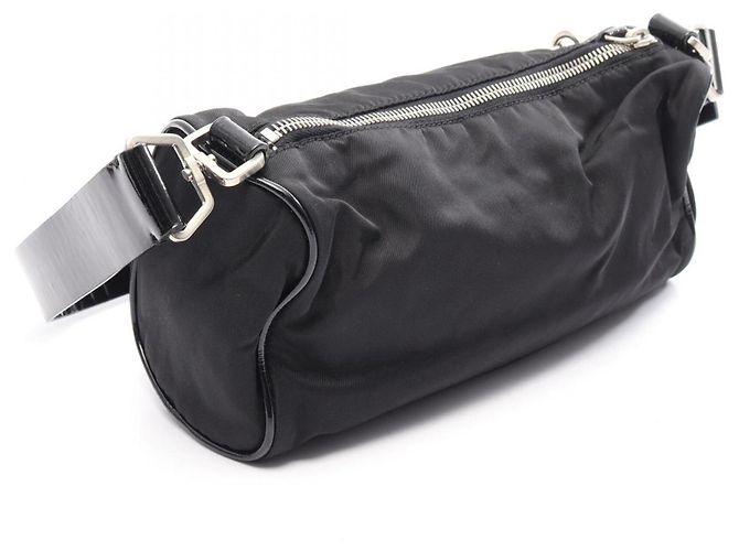 Prada TESSUTO+SAFFIANO Shoulder Bag Black - view 2