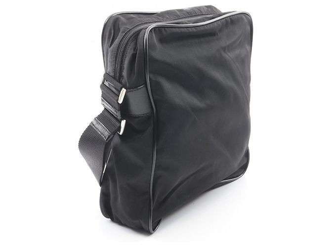 Saffiano Borsa a tracolla/Borsa a mano con logo Triangle Prada Nero - vista 2