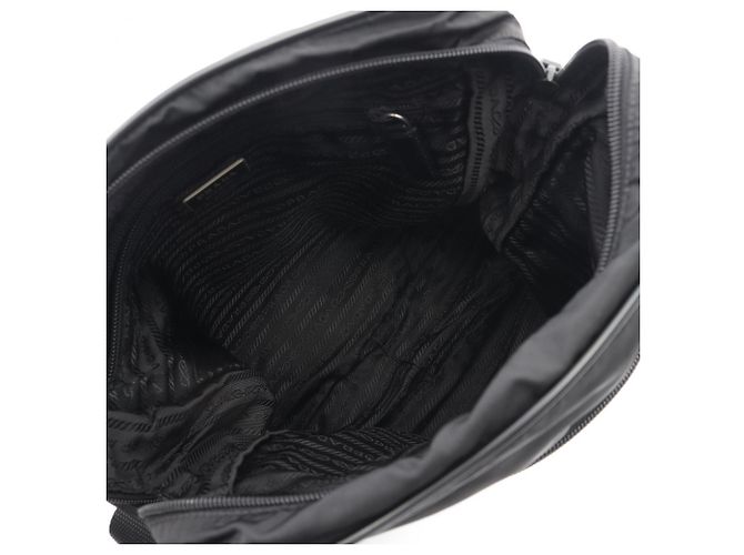 Saffiano Borsa a tracolla/Borsa a mano con logo Triangle Prada Nero - vista 3
