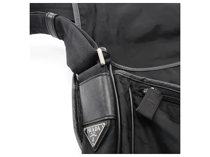Saffiano Prada Flap Shoulder Bag Schwarz - Ansicht 11