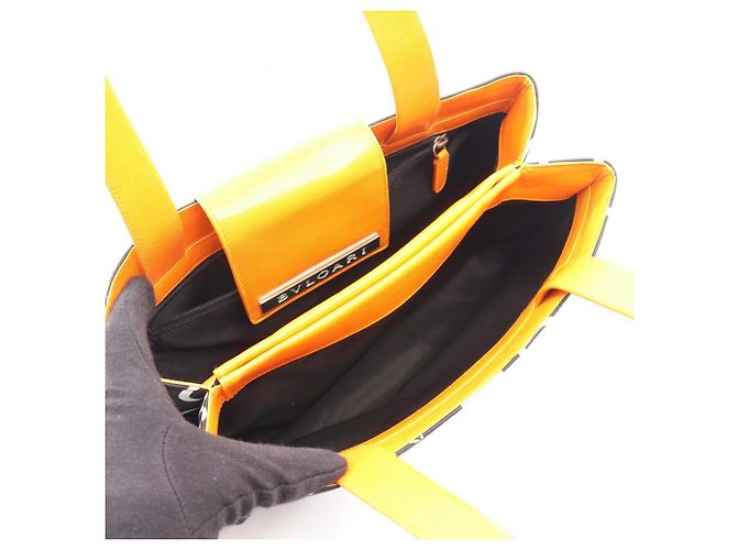 Borsa Bulgari BVLGARI Logomania Nero Arancione - vista 3