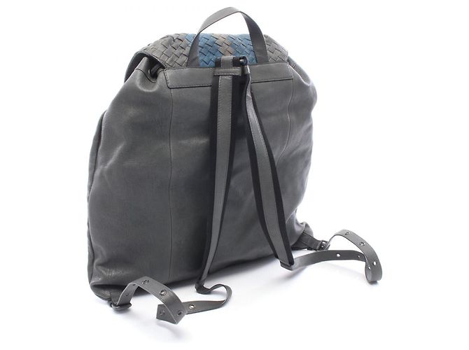 Zaino Bottega Veneta Intrecciato Marrone Blu - vista 2
