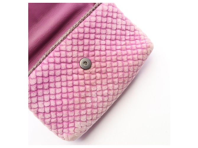 Borsa in tessuto e pelle viola Bottega Veneta Porpora - vista 10