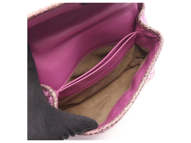 Borsa in tessuto e pelle viola Bottega Veneta Porpora - vista 3