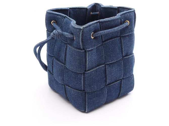Borsa a secchiello Small Cassette Bottega Veneta Blu navy - vista 2