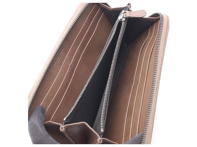 Cartera larga de cuero marrón Bottega Veneta Castaño - vista 3