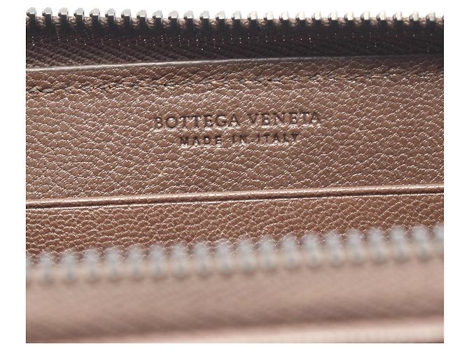 Cartera larga de cuero marrón Bottega Veneta Castaño - vista 4