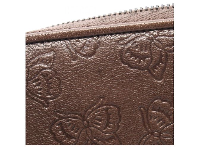 Cartera larga de cuero marrón Bottega Veneta Castaño - vista 5