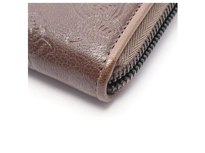 Cartera larga de cuero marrón Bottega Veneta Castaño - vista 6