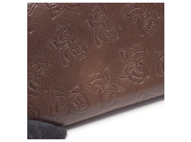 Cartera larga de cuero marrón Bottega Veneta Castaño - vista 8