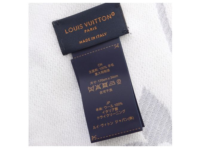 Louis Vuitton LV Essential Wollschal Weiß Lila - Ansicht 2