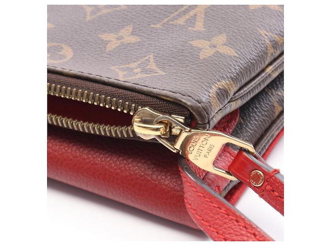 Borsa a tracolla Louis Vuitton Twice Monogram Cerise Marrone Rosso - vista 11