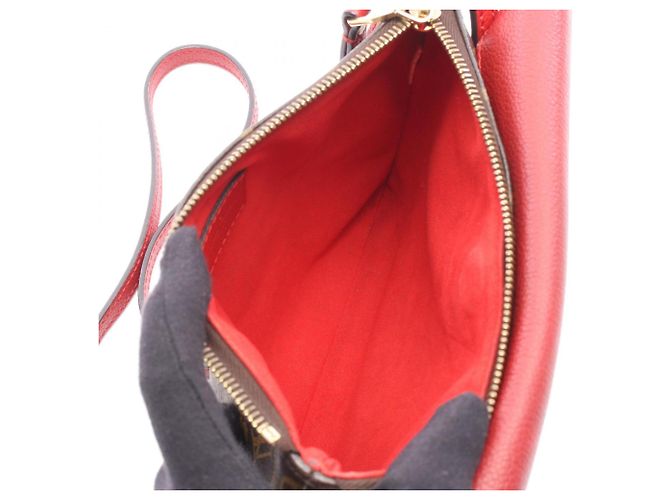 Borsa a tracolla Louis Vuitton Twice Monogram Cerise Marrone Rosso - vista 3
