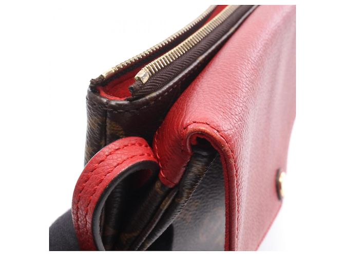 Borsa a tracolla Louis Vuitton Twice Monogram Cerise Marrone Rosso - vista 8