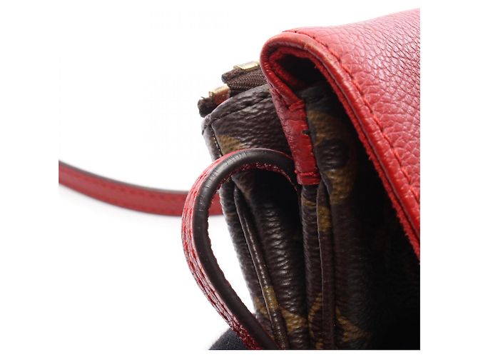 Borsa a tracolla Louis Vuitton Twice Monogram Cerise Marrone Rosso - vista 9