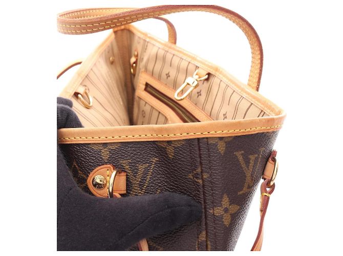 Borsa Tote Louis Vuitton Neverfull PM Marrone - vista 12