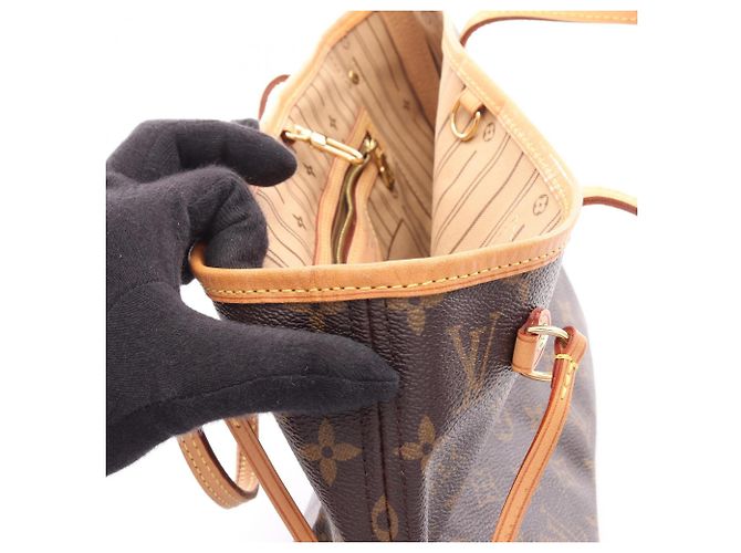 Borsa Tote Louis Vuitton Neverfull PM Marrone - vista 13
