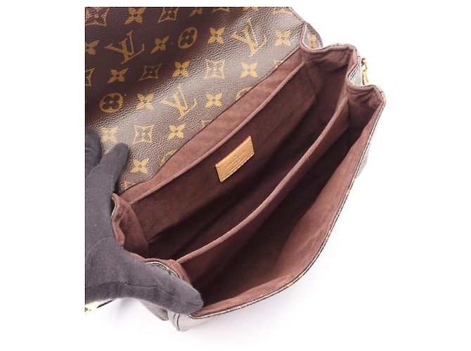 Borsa Louis Vuitton Pochette Metis MM Monogram Marrone - vista 3