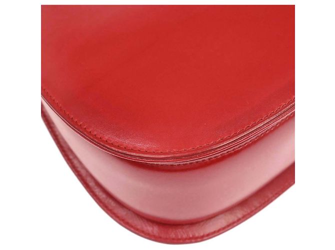 Gucci Vintage Convertible Bamboo Top Handle Leather Medium Rosso - vista 6