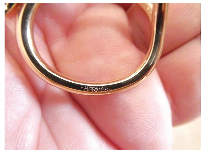Hermès "jumbo" Schalring aus goldfarbenem Stahl mit einer Box Golden - Ansicht 3
