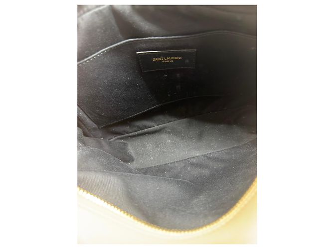 Saint Laurent Lou Camera Small Matelassé Chevron in pelle Beige - vista 8