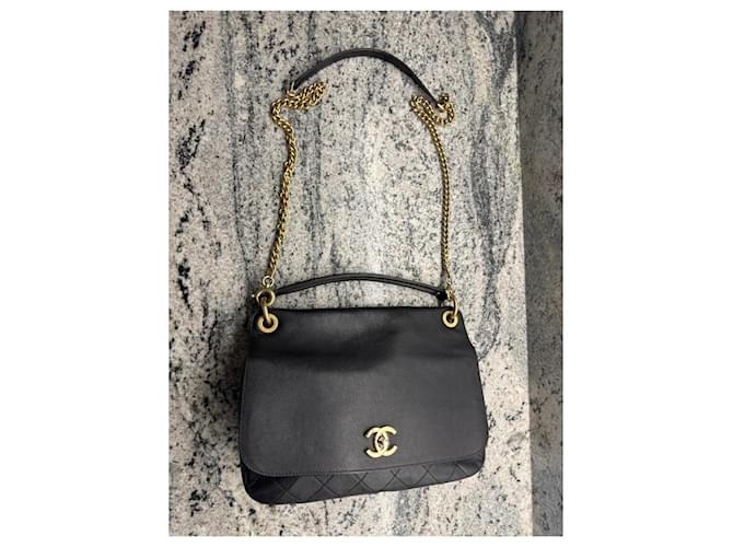 Chanel Borsa Flap Pelle Caviar Nera Nero - vista 4