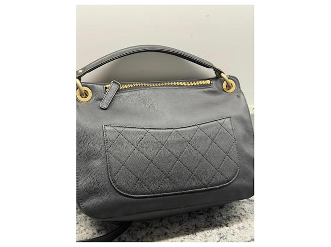 Chanel Borsa Flap Pelle Caviar Nera Nero - vista 5