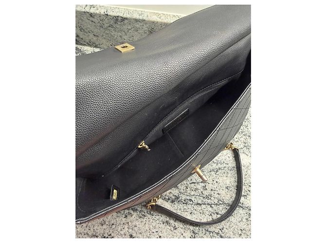Chanel Borsa Flap Pelle Caviar Nera Nero - vista 7