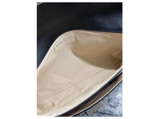 Chanel 2.55 Borsa a Patta in Pelle Nera Nero - vista 7