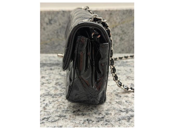 Borsa Chanel Classic Flap Mini in vernice Nero - vista 7