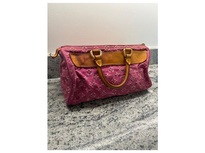 Borsa Louis Vuitton Monogram Denim Speedy 30 Rosa - vista 6