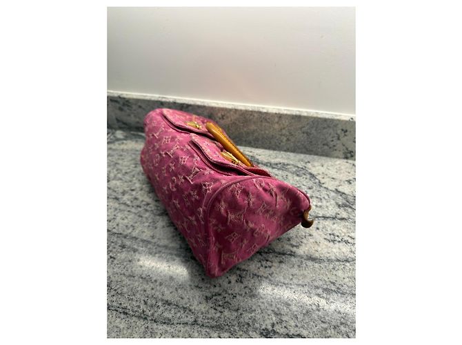 Borsa Louis Vuitton Monogram Denim Speedy 30 Rosa - vista 9