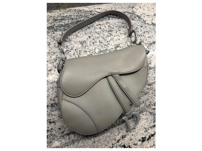 Borsa Dior Saddle grigia in pelle Grigio - vista 3