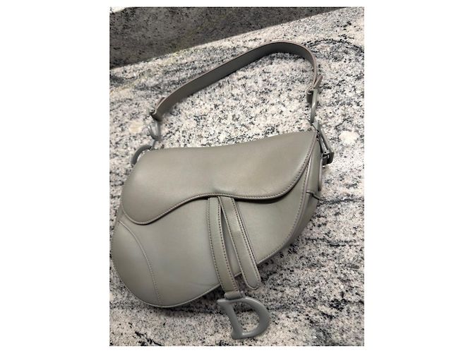 Borsa Dior Saddle grigia in pelle Grigio - vista 4