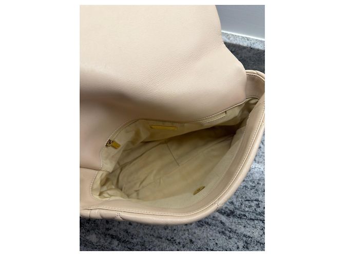 Borsa Chanel 19 Large Flap Beige in agnello - vista 12