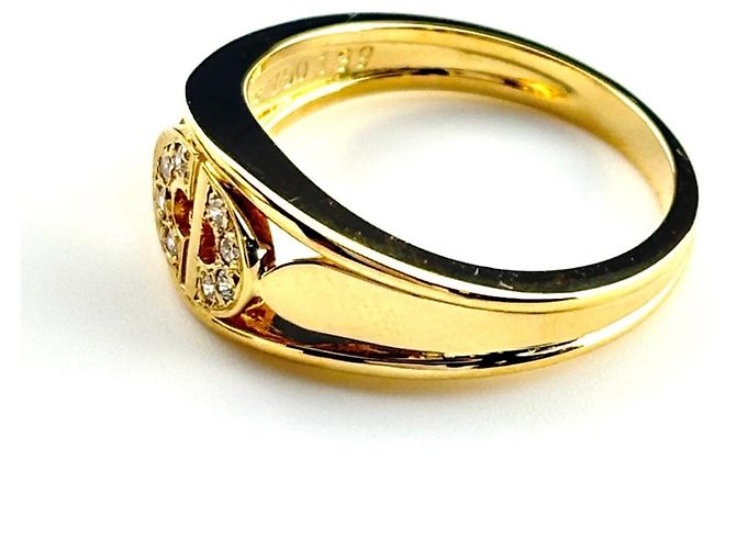 Christian Dior Ring aus Gelbgold mit kleinen Diamanten - Ansicht 2