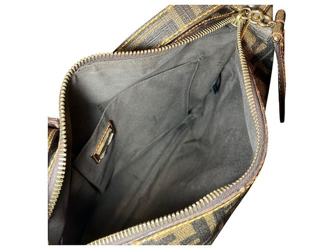 Borsa a Spalla Fendi Zucca Marrone - vista 7