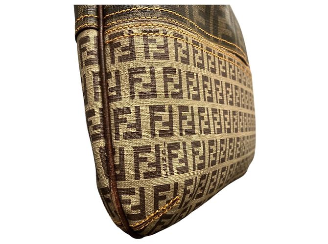 Borsa a Spalla Fendi Zucca Marrone - vista 8