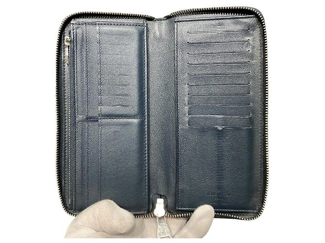 Portafoglio Louis Vuitton Zippy Vertical Long Blu - vista 3