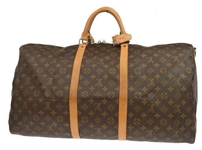 Louis Vuitton Keepall Bandouliere Monogram Canvas 60 Castaño - vista 2