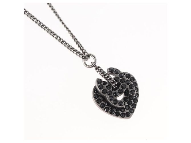Chanel Coco Long Metal con Faux Pearls e Crystals Nero - vista 4